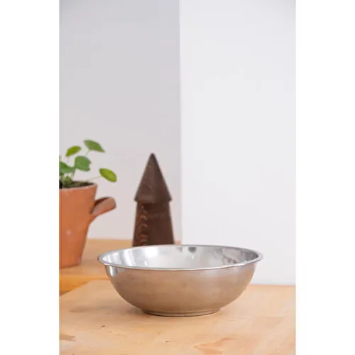 Beige & Stone Metal 22 Cm Salata Kısır Meyve Sunum Kasesi