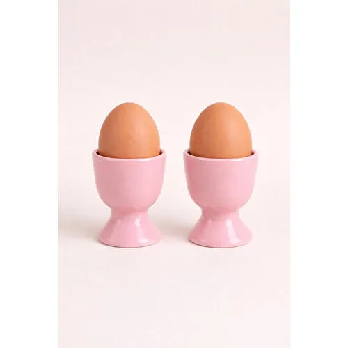 Beige & Stone Seramik Pembe Yumurta Kadehi – 2’li Set