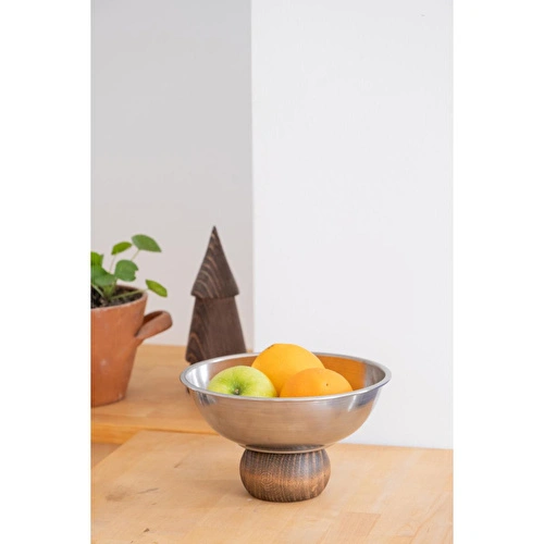 Beige & Stone Ahşap Ayaklı Metal 22 Cm Salata Kısır Meyve Sunum Kasesi Beige & Stone Ahşap Ayaklı Metal 22 Cm Salata Kısır Meyve Sunum Kasesi