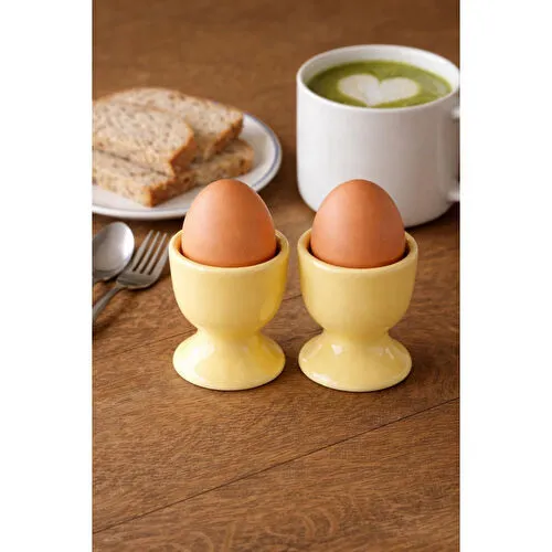 Beige & Stone Seramik Sarı Yumurta Kadehi – 2’li Set