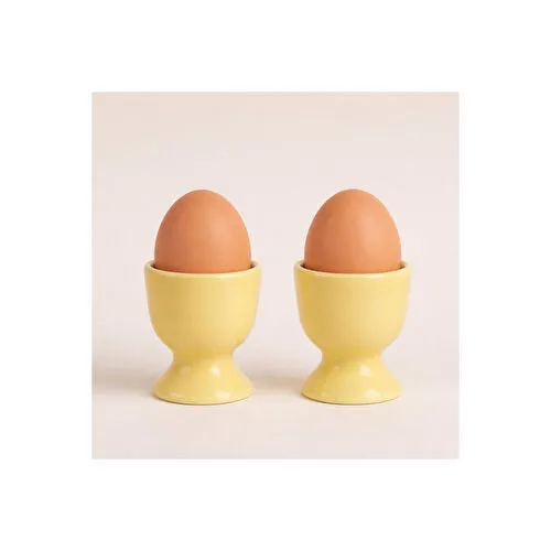 Beige & Stone Seramik Sarı Yumurta Kadehi – 2’li Set