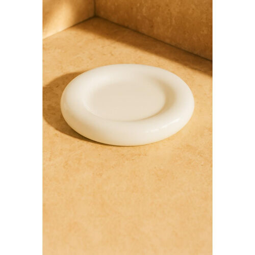 Beige & Stone Seramik Küçük Boy Parlak Beyaz Donut Tatlı Tabağı