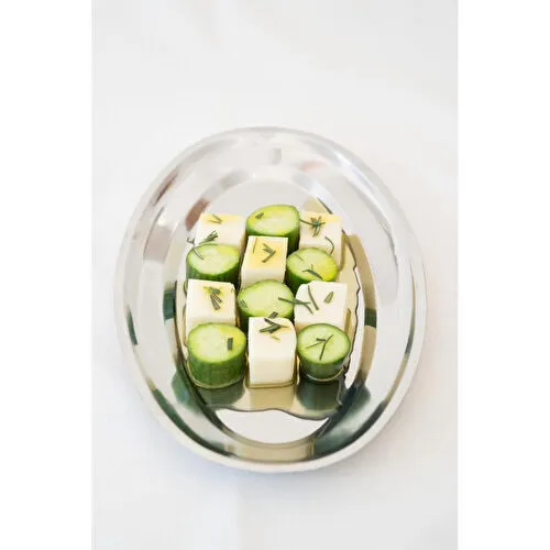 Beige & Stone Çelik 33 Cm Salata Servis/sunum Tepsi Metal Tabak