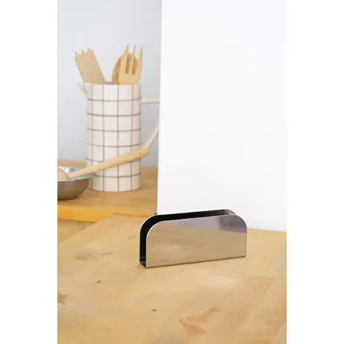 Beige & Stone Paslanmaz Çelik Oval Peçetelik 16 Cm