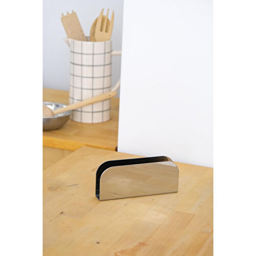 Beige & Stone Paslanmaz Çelik Oval Peçetelik 16 Cm