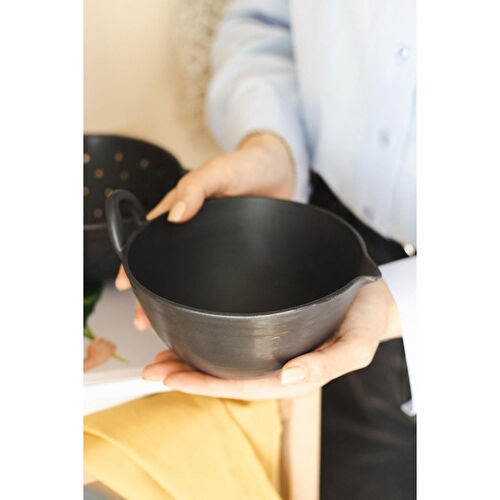 Beige & Stone Seramik Siyah Çırpma Karıştırma Kabı 850 Ml