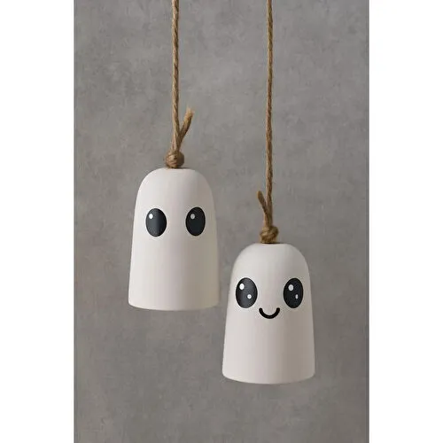 Beige & Stone Halloween Cadılar Bayramı Hayalet Temalı Sevimli Ruhlar Asılabilir Dekor ( 2'li )