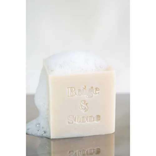 Beige & Stone Doğal Mutfak Seti | 11,5 Cm Çelik Sabunluk & Zeytinyağlı Katı Bulaşık Sabunu 200 Gr