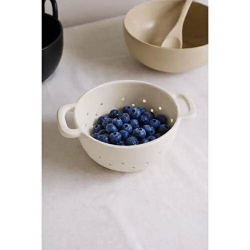 Beige & Stone Seramik Krem Süzgeç