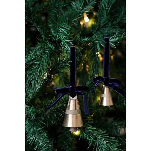 Beige & Stone X Den.ınteriors Yılbaşı Ağacı Süsü Kurdeleli Büyük Çan