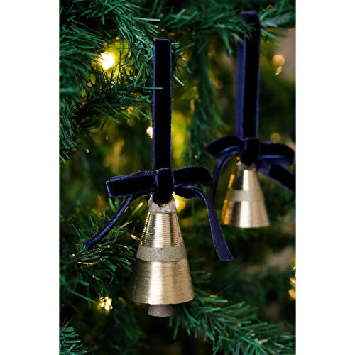 Beige & Stone X Den.ınteriors Yılbaşı Ağacı Süsü Kurdeleli Büyük Çan