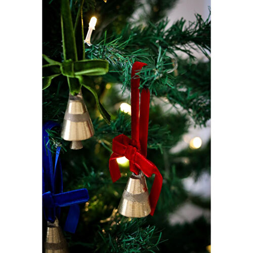 Beige & Stone Yılbaşı Ağacı Süsü Kurdeleli Orta Boy Çan