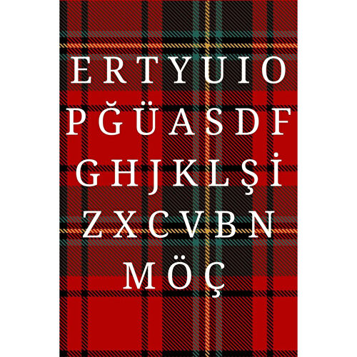 Beige & Stone Yılbaşı Kişiselleştirilmiş Harfe Özel Yeni Yıl Ekose Desenli Küçük Hediye Kesesi 20x25 Cm