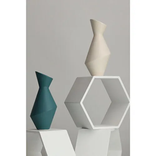 Beige & Stone Teza Iskandinav Vazo Dekoratif Obje