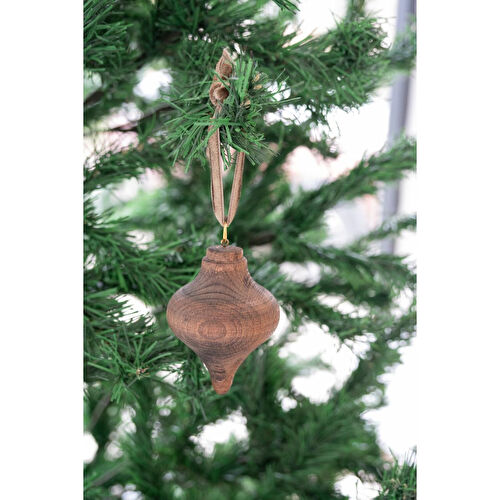 Beige & Stone X Den.ınteriors Yılbaşı Ahşap Topaç Noel Ağaç Süsü