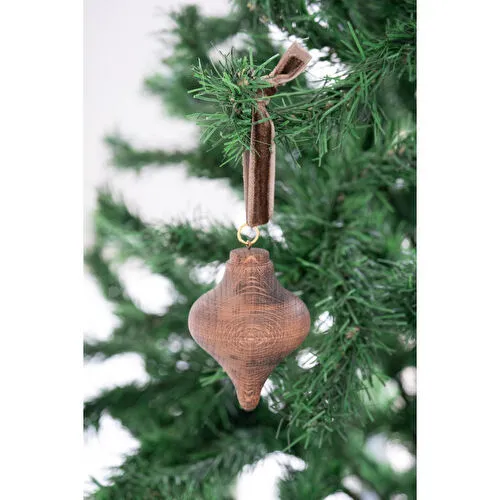 Beige & Stone X Den.ınteriors Yılbaşı Ahşap Topaç Noel Ağaç Süsü