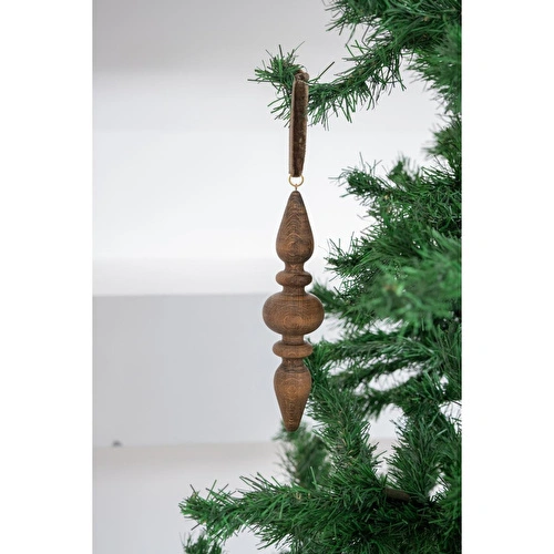 Beige & Stone X Den.ınteriors Yılbaşı Vintage Ahşap Sarkıt Noel Ağaç Süsü