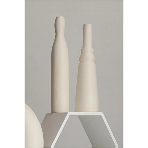 Beige & Stone Morandi Pure 2'li Set Vazo, Dekoratif Obje
