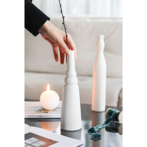 Beige & Stone Morandi Pure S Seramik Vazo Dekoratif Obje