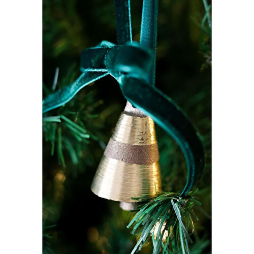 Beige & Stone X Den.ınteriors Yılbaşı Ağacı Süsü Kurdeleli Orta Boy Çan