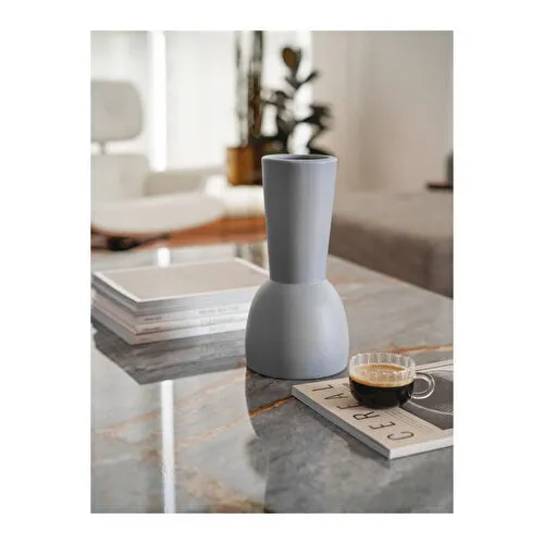 Beige & Stone Venessa Grey Vazo Dekoratif Obje