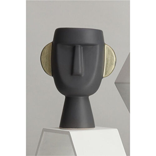 Beige & Stone Mr. Nordic Face Vazo Dekoratif Obje