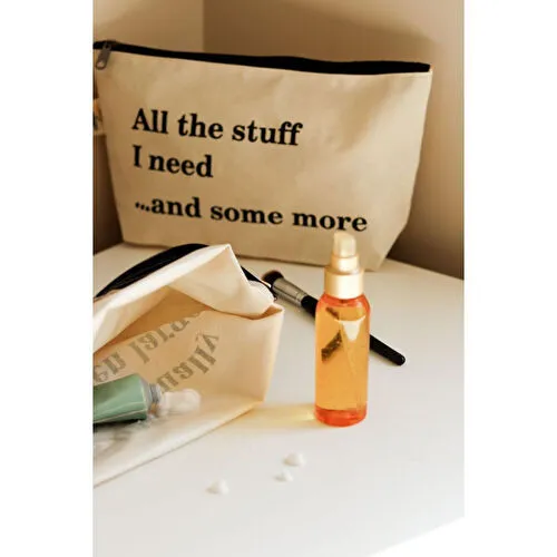 Beige & Stone İçi Su Geçirmez, Kir Tutmaz Makyaj Ve Plaj Çok Amaçlı El Çantası All The Stuff...