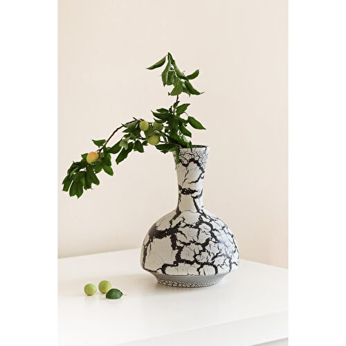 Beige & Stone Odessa Vase Antik Seramik Vazo Dekoratif Obje