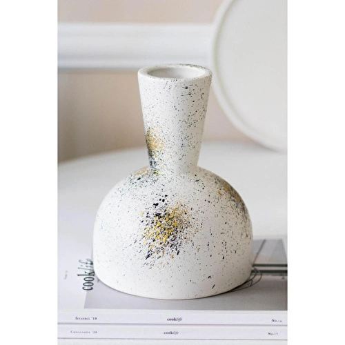 Beige & Stone Laura Yaldızlı Vazo Dekoratif Obje