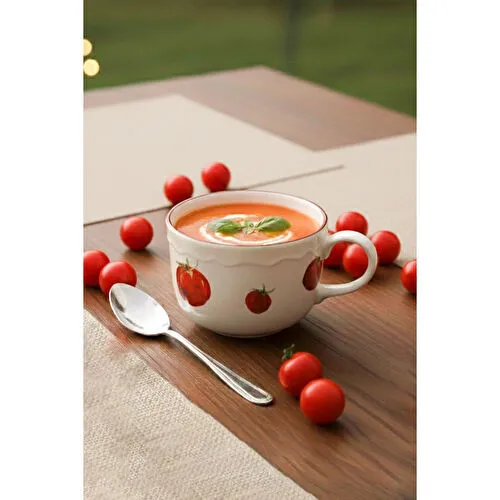 Rakle Pomodoro Stoneware Çorba Kupası 11 Cm