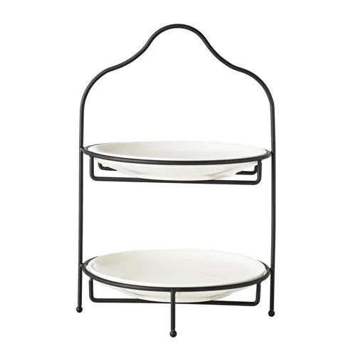 Mudo Home Gurme İki̇ Katli Sunum 22cm - Si̇yah