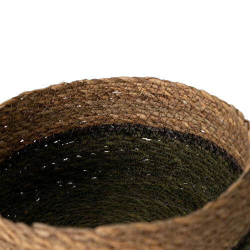 Mudo Home Yeşi̇l Natürel Yuvarlak Düz Sepet M 21 Cm