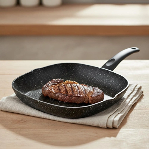 Bernardo Carolin 2 Parça Grill Tava Seti Siyah ( 26 Cm -28 Cm)
