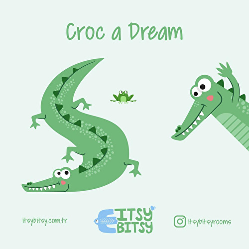 Itsy Bitsy Kids Croc-a-dream Pamuk Saten Çok Renkli Bebek Çarşaf Seti 80x140cm