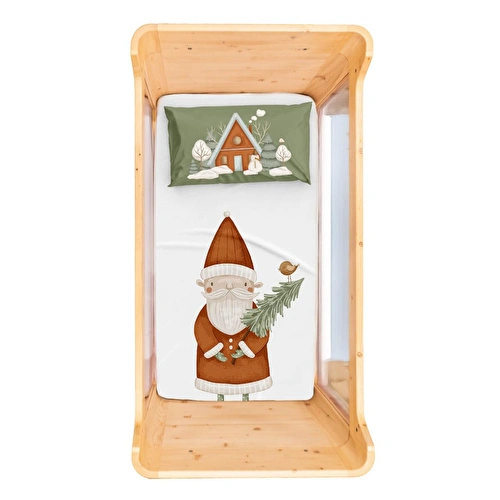 Itsy Bitsy Kids Snowy Pamuk Saten Çok Renkli Bebek Çarşaf Seti 80x140cm