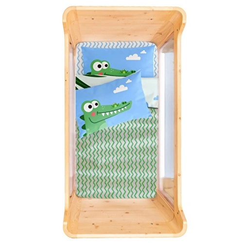 Itsy Bitsy Kids Croc-a-dream Çift Taraflı Pamuk Saten Çok Renkli Bebek Nevresim Seti 100x150cm Itsy Bitsy Kids Croc-a-dream Çift Taraflı Pamuk Saten Çok Renkli Bebek Nevresim Seti 100x150cm