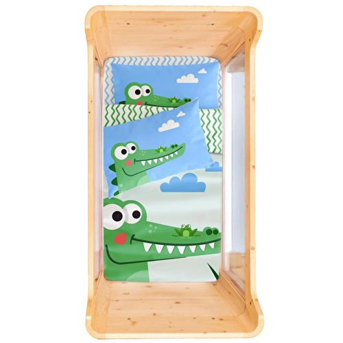Itsy Bitsy Kids Croc-a-dream Çift Taraflı Pamuk Saten Çok Renkli Bebek Nevresim Seti 100x150cm