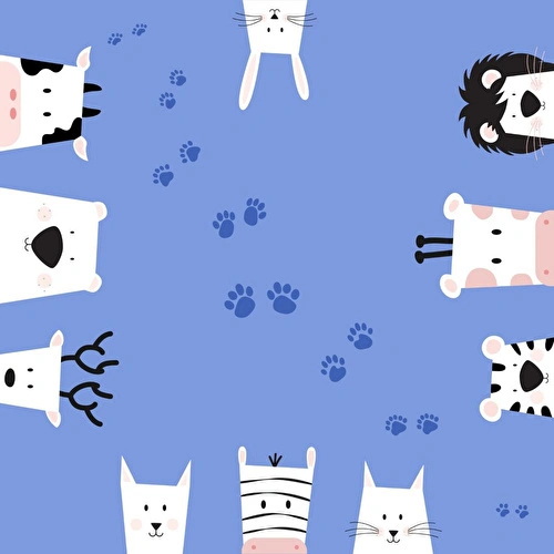 Itsy Bitsy Kids Paws And Claws Pamuk Saten Çok Renkli Bebek Çarşaf Seti 80x140cm