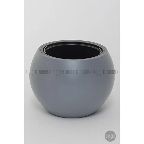 Biçiçek Plastik Küre Saksı 25 Cm Çap Gri