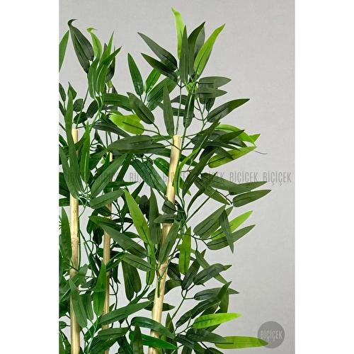 Biçiçek Yapay Bambu Ağacı 100cm Lux Saksı Yeşil-gümüş Biçiçek Yapay Bambu Ağacı 100cm Lux Saksı Yeşil-gümüş