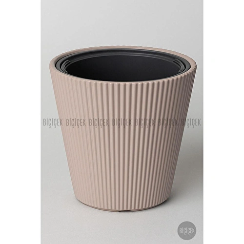 Biçiçek Luna Saksı 37 Cm Ve İç Kova Dahil Kahverengi