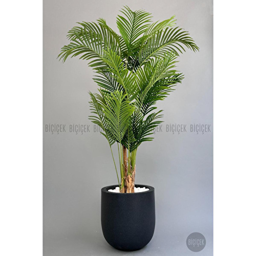 Biçiçek Yapay Areka Palmiyesi 220 Cm Lux Dış Mekan Saksıda Siyah-bronz