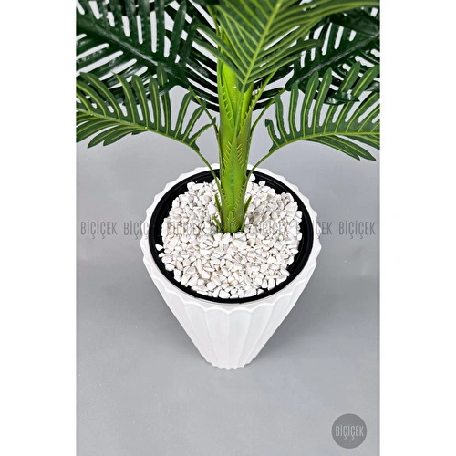 Biçiçek Yapay Areka Ağacı 220 Cm Beyaz