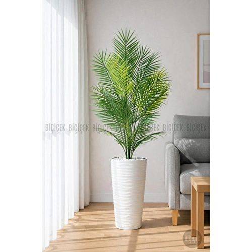 Biçiçek 180 Cm Areka Ağaci 24 Yaprakli Li̇lyum Saksida Beyaz Biçiçek 180 Cm Areka Ağaci 24 Yaprakli Li̇lyum Saksida Beyaz