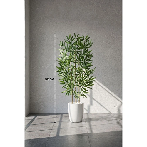 Biçiçek 110 Cm Bambu Ağacı Yakut Saksıda Bej