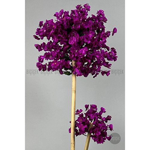 Biçiçek Yapay Ağaç Doğal Bambu Gövdeli Japon Ağacı Mor Bahar Dalı Ağacı 125cm