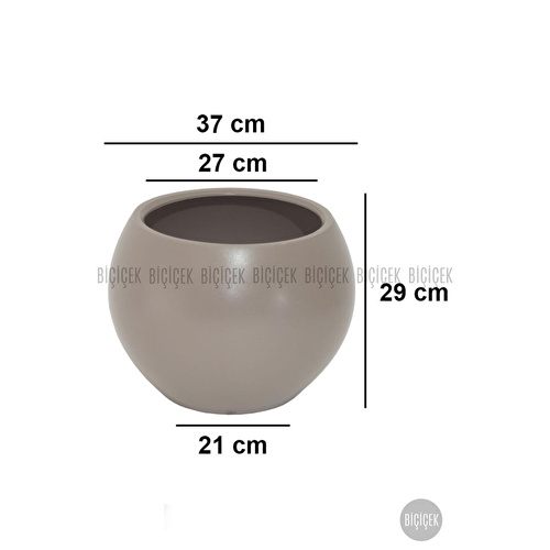 Biçiçek Plastik Küre Saksı 37 Cm Çap Kahverengi Biçiçek Plastik Küre Saksı 37 Cm Çap Kahverengi