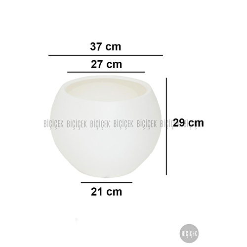 Biçiçek Plastik Küre Saksı 37 Cm Çap Beyaz Biçiçek Plastik Küre Saksı 37 Cm Çap Beyaz