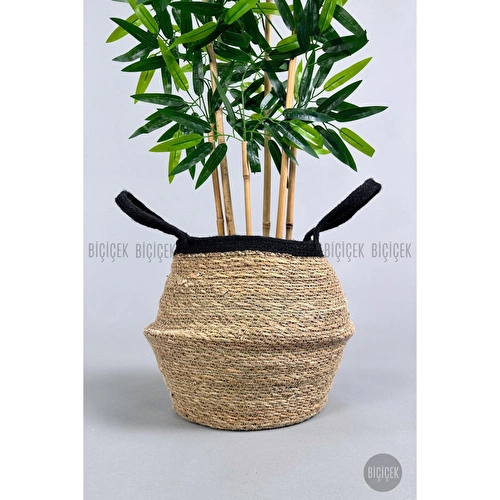 Biçiçek Yapay Bambu Ağacı 6 Dallı 150 Cm Yoğun Yapraklı Hasır4