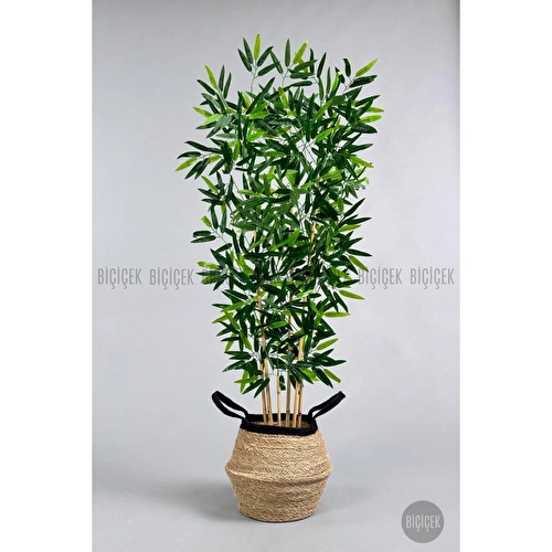Biçiçek Yapay Bambu Ağacı 6 Dallı 150 Cm Yoğun Yapraklı Hasır4